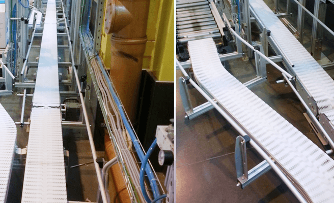 Поставка конвейерной системы Carryline (Швеция) для транспортировки гофрокоробов с сантехнической продукцией