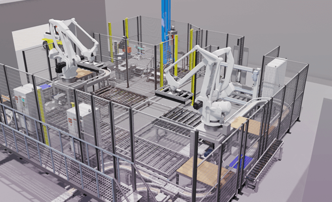 3D-визуализация проекта по автоматизации упаковочного процесса